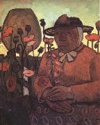 Paula Modersohn-Becker old Poorhouse Woman with a Glass Bottle (nn03) oil on canvas